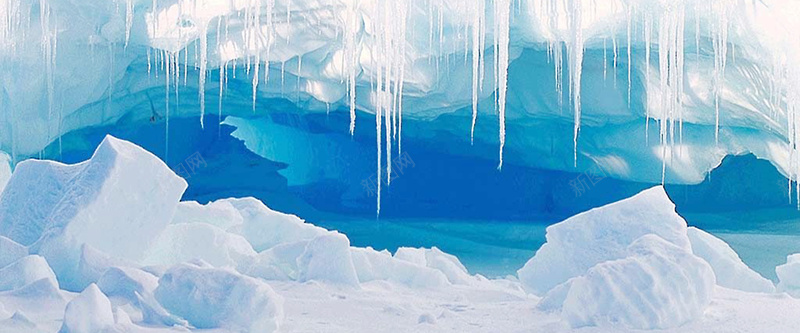 蓝色冰川背景装饰背景