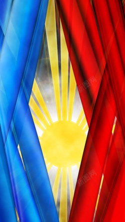 红蓝黄菲律宾人的颜色红蓝黄h5素材背景高清图片