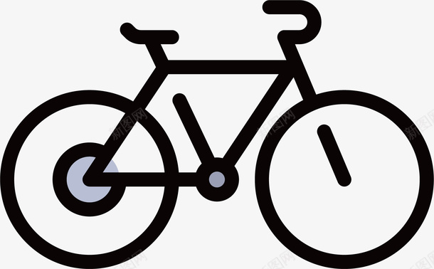 线性装饰线性自行车免抠图标图标