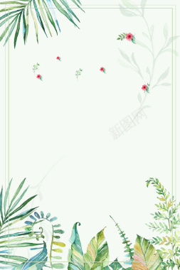 绿色清新手绘春季新品边框背景背景