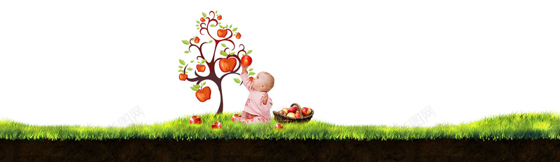 卡通母婴背景banner装饰psd设计背景_88icon https://88icon.com 卡通 婴儿 母婴 草地 树 背景banner装饰 海报banner