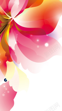 红色花卉H5背景背景