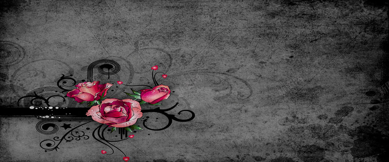 手绘玫瑰花背景背景