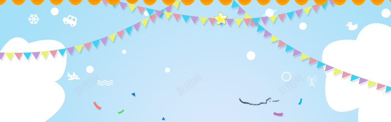六一快乐psd设计背景_88icon https://88icon.com 童年回忆 小清新 马戏团 蓝色 童趣 海报banner 卡通 手绘