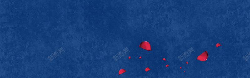 玫瑰花瓣蓝色浪漫海报背景背景