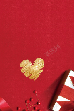 红色简约浪漫情人节海报背景