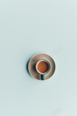咖啡蓝色背景咖啡杯背景