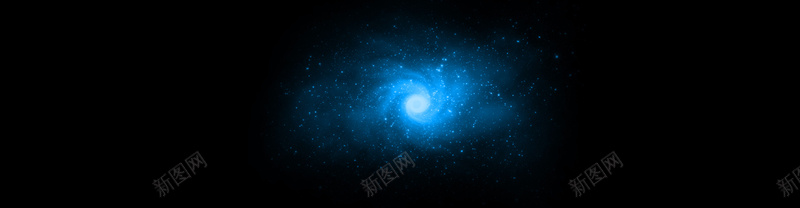 蓝色炫光星系背景背景