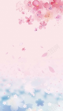 粉色浪漫花瓣海报背景背景