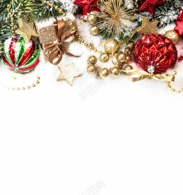 圣诞促销彩色装饰物背景图背景