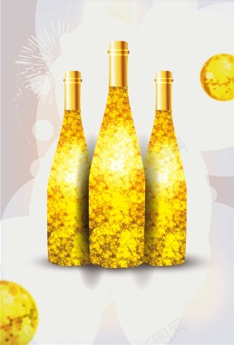 金色香槟时尚海报背景背景