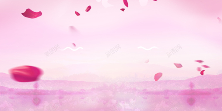 三八节花瓣粉色海报背景素材背景