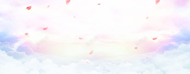 清新自然手绘少女系梦幻banner背景图psd设计背景_88icon https://88icon.com 小清新 少女 手绘 花瓣 羽毛 梦幻 海报banner 浪漫