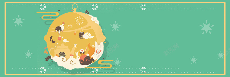 浅绿玉兔月亮剪纸中秋节电商bannerpsd设计背景_88icon https://88icon.com 中秋节 剪纸 月亮 浅绿 玉兔 电商 banner 月饼 促销