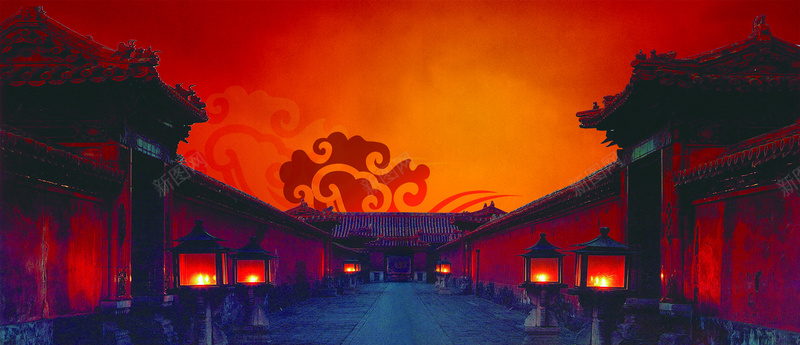 中国古建筑背景装饰背景