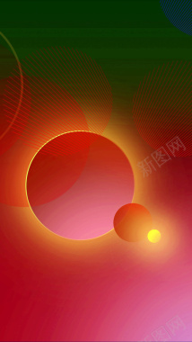 抽象日食橙色H5背景背景