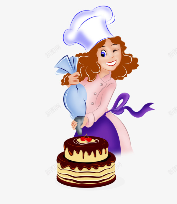 彩色手绘可爱蛋糕烘焙师png免抠素材_88icon https://88icon.com 烘焙师 彩色图 手绘图 中国风 创意 简单 可爱 精致