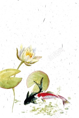 古典浮世绘锦鲤背景背景