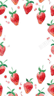 卡通手绘草莓可爱背景图背景