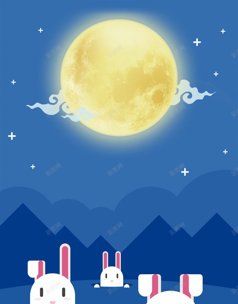 玉兔文艺可爱童趣月亮中秋节蓝色背景psd设计背景_88icon https://88icon.com 中秋节中秋 中秋节快乐 中秋节海报 中秋节字 中秋节 中秋节背景 中秋节展板 中秋节设计 中秋节广告