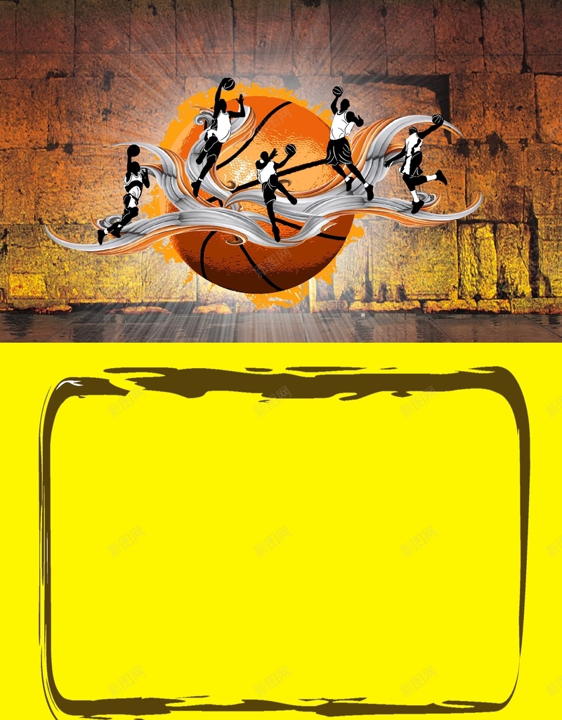 篮球赛背景psd设计背景_88icon https://88icon.com 手绘 黄色 木制纹理 卡通 童趣 篮球赛