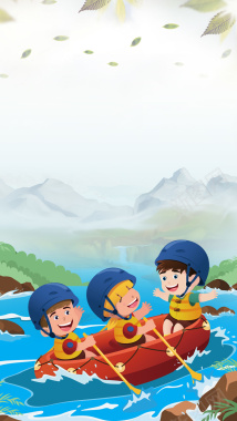 蓝色大海游泳划船H5背景素材背景