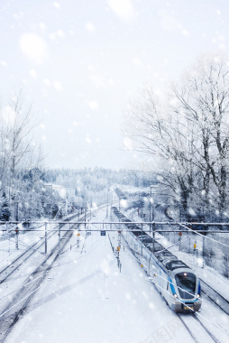 冬季雪景海报背景背景