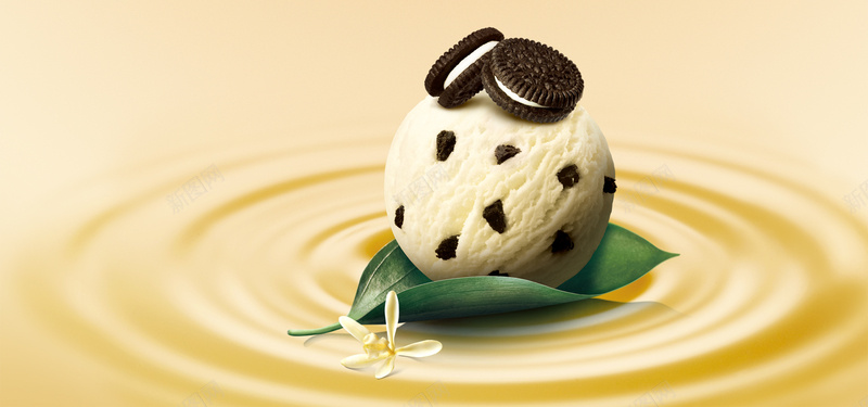 淘宝食品巧克力冰淇淋海报背景bannerpsd设计背景_88icon https://88icon.com 食品 巧克力 冰淇淋 海报 背景 黄色 绿叶 德芙