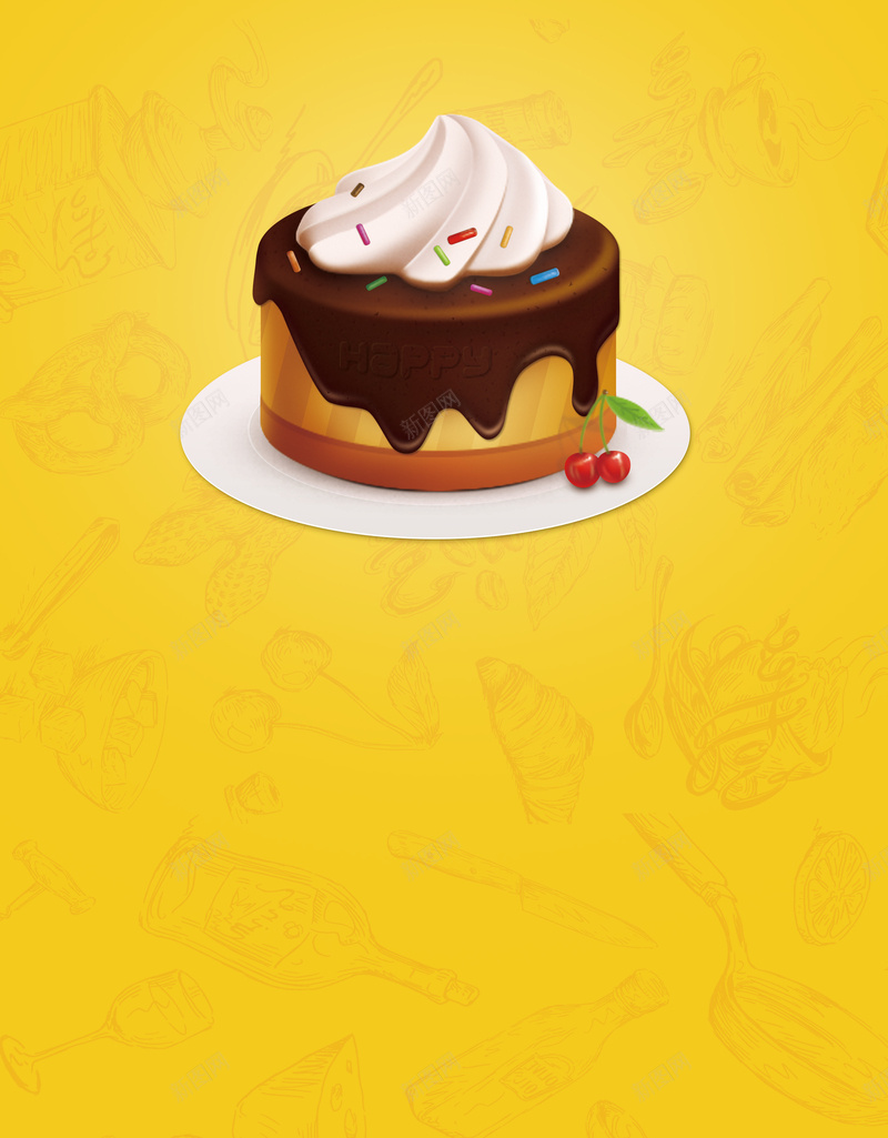 烘焙黄色卡通美食宣传促销海报psd设计背景_88icon https://88icon.com 奶油蛋糕 面包海报 烘焙坊 蛋糕店 蛋糕 新品上市 店长推荐 甜品 DIY蛋糕