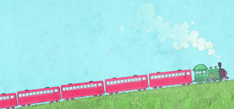 卡通火车手绘背景图背景
