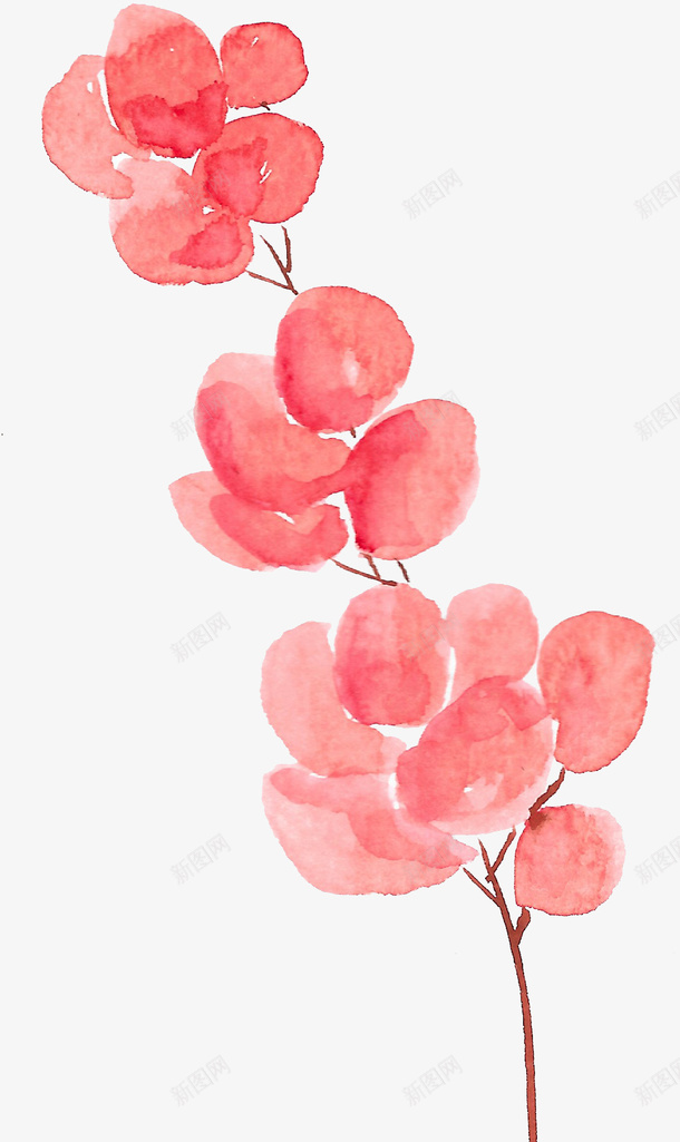 手绘水彩中国风红色花束插画素材png免抠素材_88icon https://88icon.com 手绘 水彩 中国风 红花 花束 折花