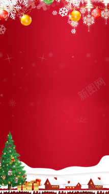 红色圣诞节狂欢H5背景背景