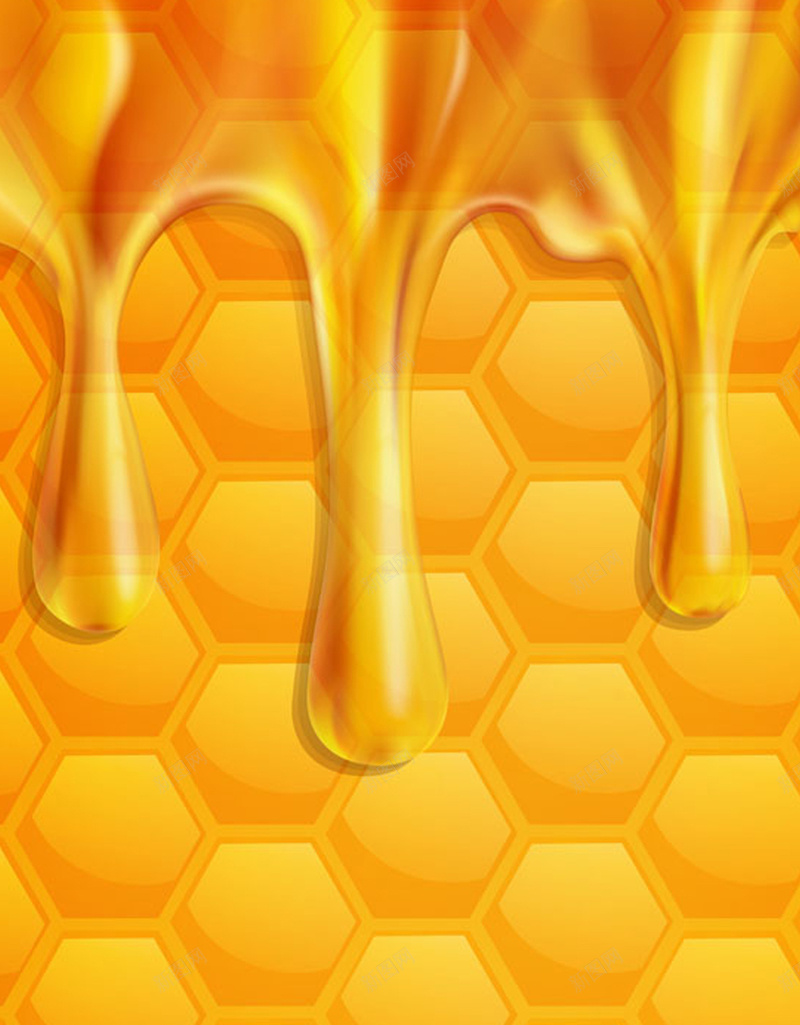 蜂窝上的蜂蜜H5背景jpg设计背景_88icon https://88icon.com H5 美食 蜂窝 蜂蜜 蜜蜂窝 金色