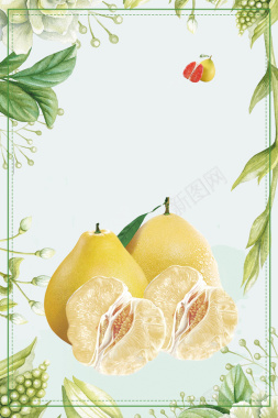 新鲜水果蜜柚柚子宣传海报背景