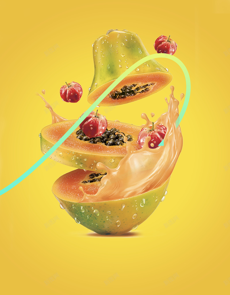 黄色新鲜水果海报设计背景素材psd设计背景_88icon https://88icon.com 新鲜 木瓜 水果 海报 黄色 食物 简约 设计 背景 素材