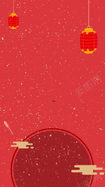新春灯笼红色H5背景素材背景