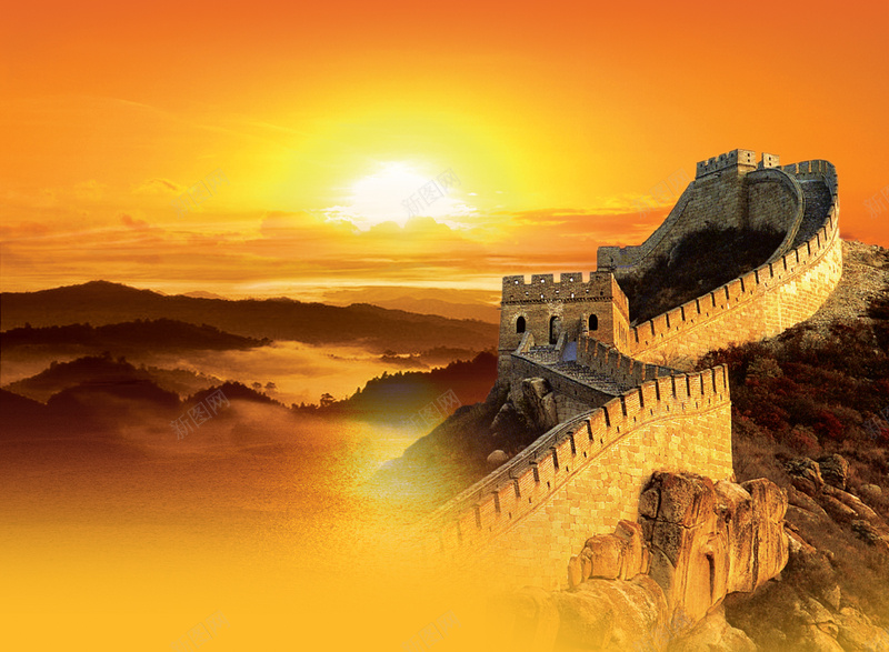 大气展板背景PSD素材免费下载jpg设计背景_88icon https://88icon.com 背景 底纹 展板背景 长城 日出 宏伟展板背景 宏伟 背景图案 淡雅背景开心 橙色 中国风