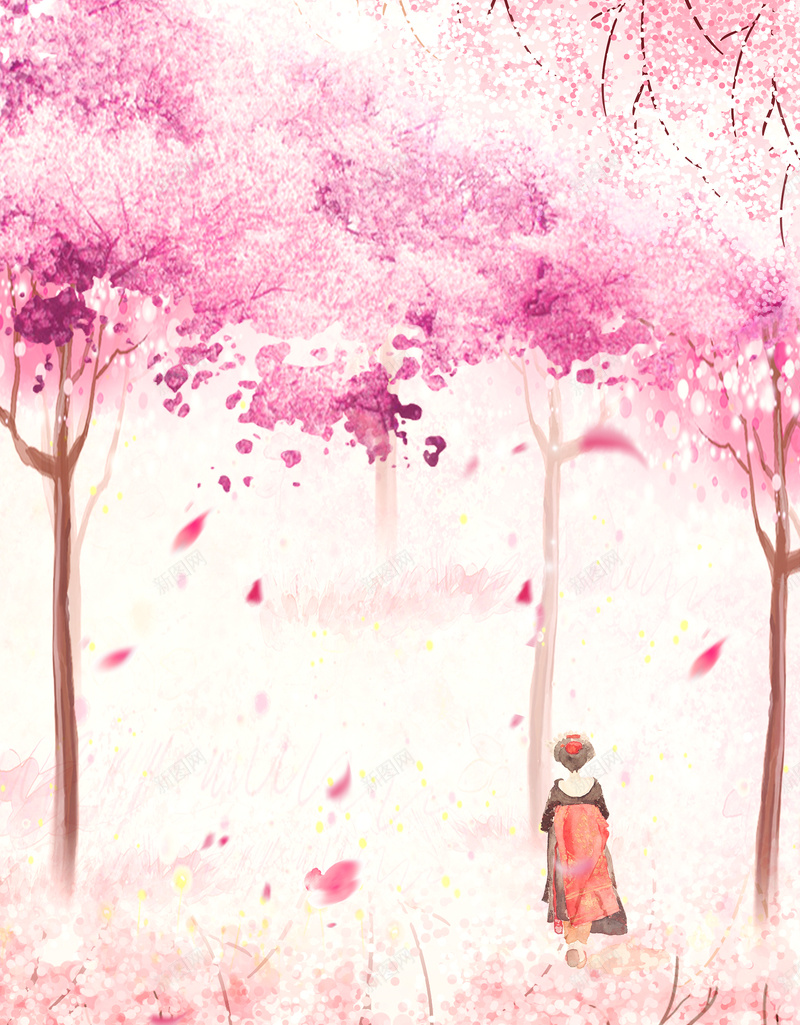粉色浪漫樱花节宣传海报背景素材psd设计背景_88icon https://88icon.com 人物 宣传 手绘 樱花 樱花树 樱花节 水彩 浪漫 海报 粉色 素材 背景 花朵 花瓣