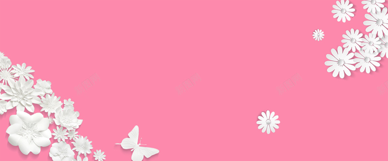 平铺花瓣粉色背景背景