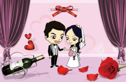 玫瑰裙婚庆海报背景素材高清图片