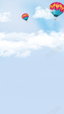 蓝色清新唯美天空背景H5背景背景