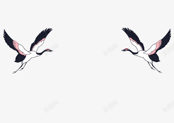 手绘国潮风元素仙鹤psd免抠素材_88icon https://88icon.com 手绘 国潮 元素 仙鹤 源文件