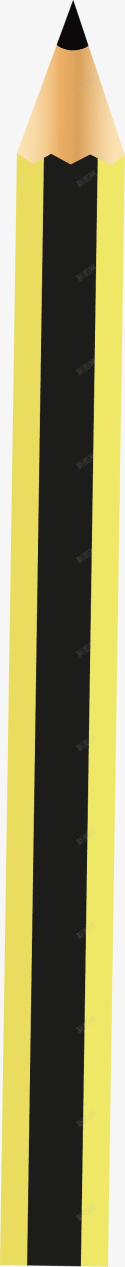 黑黄条纹卡通橡皮铅笔素材