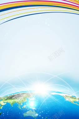 蓝色地球科技展览平面广告背景
