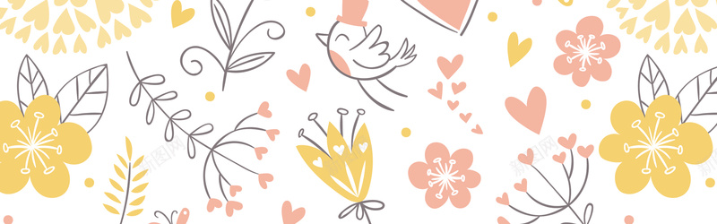 卡通黄色花瓣背景psd设计背景_88icon https://88icon.com anner 卡通 花瓣 黄色 鸟 banner 海报banner 童趣 手绘