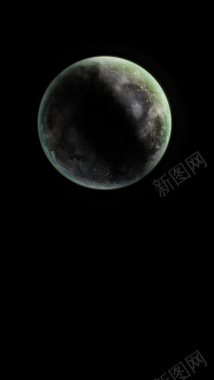 简洁黑底月亮H5背景图背景