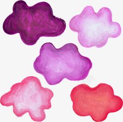 粉紫色浪漫水彩云朵素材
