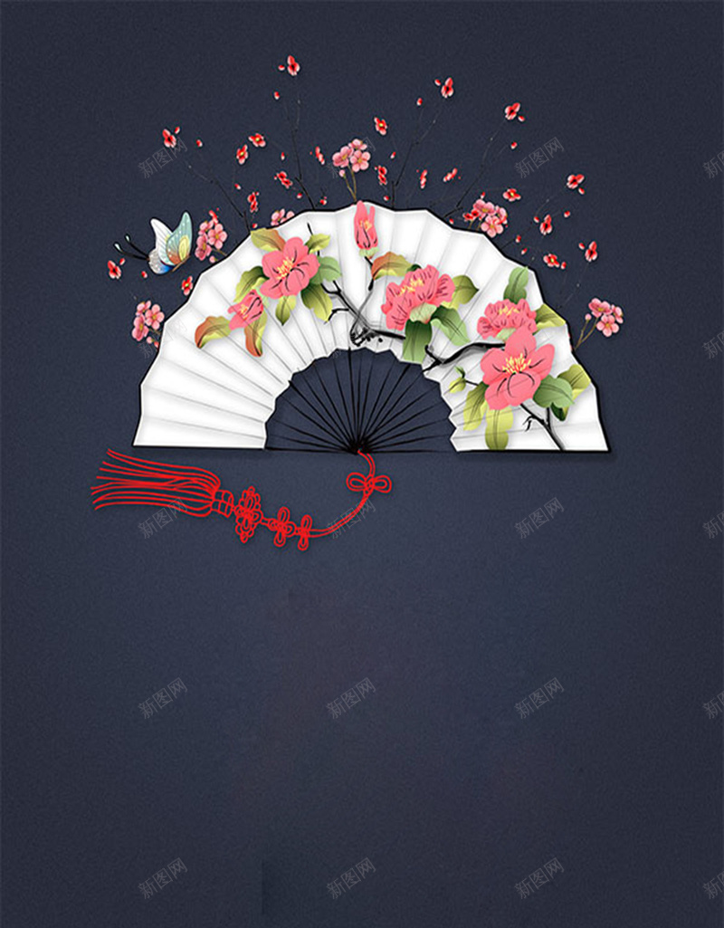 桃花节扇子背景素材jpg设计背景_88icon https://88icon.com 中国风 卡通樱花红色扇子 吊坠 扇子 桃花 桃花扇 粉色 红色 花瓣 蓝黑色