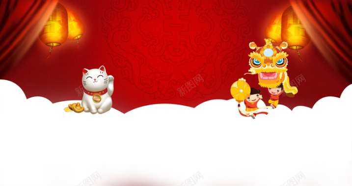 喜庆红色新年节日背景背景