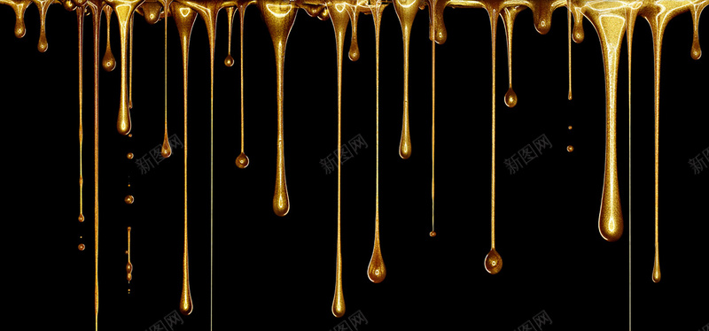 金色滴落的液体背景装饰背景